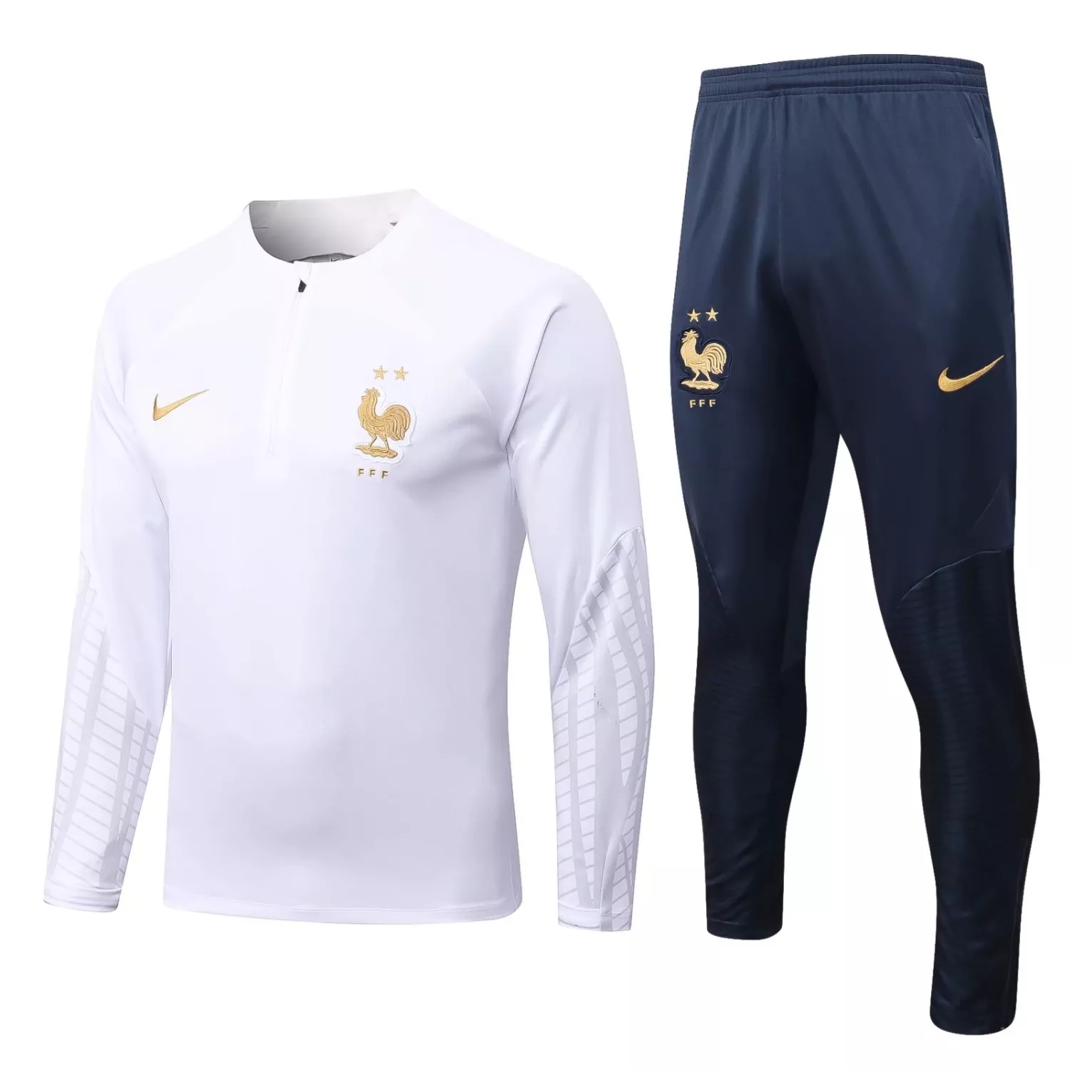 France 2022 23 White Gold Training Suit 1