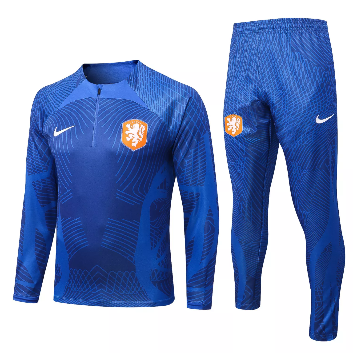 Netherlands 2022 23 Blue PreGame Kid Training Suit 1