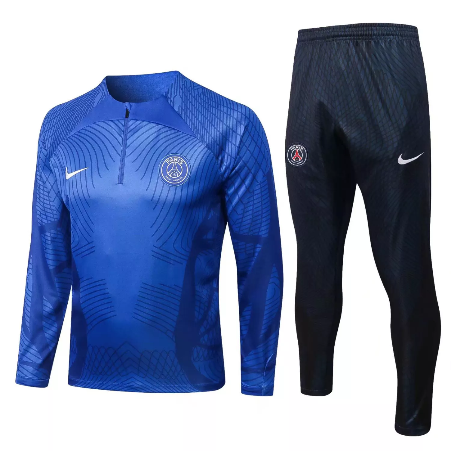 PSG 2022 23 Blue White Nike PreGame Training Suit 1