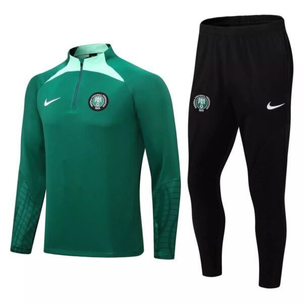 Nigeria 2022 23 Green Black Pre Game TrainingSuit 1