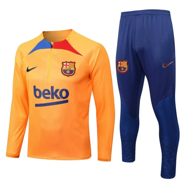 barcelona fc 2022 23 orange striped training suit 1