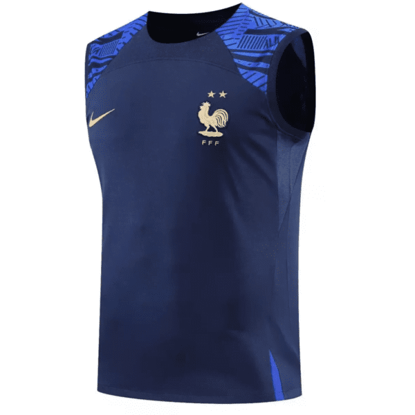france 2022 23 navy blue red gold short training jersey 1