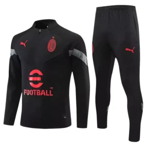 Milan AC Black Grey Red pregame Trainingsuit