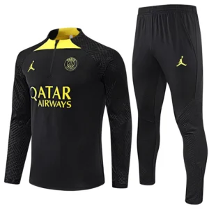 psg black yellow jordan training suit