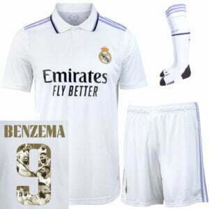 real madrid home gold benzema full kidkit