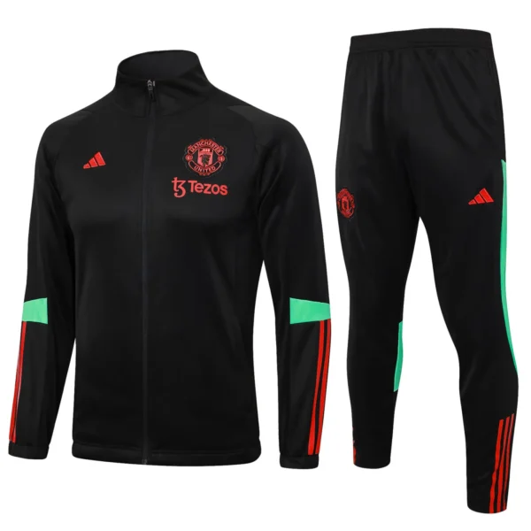 manchester united black red green tracksuit