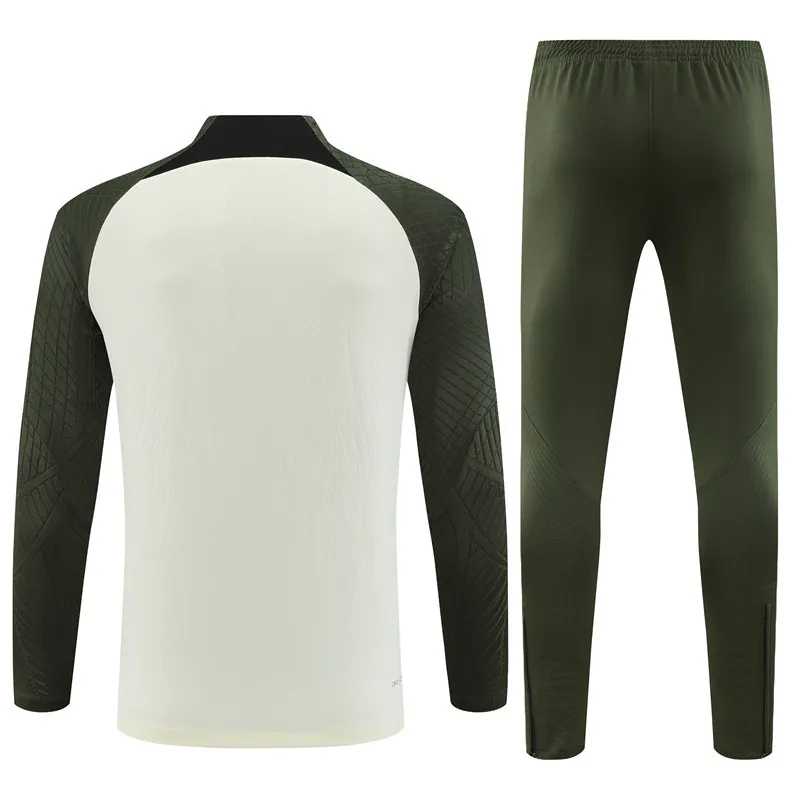 barcelona fc cream dark green training suit