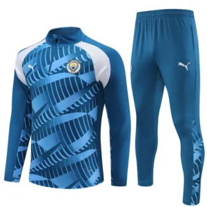 manchester city navy white training suit