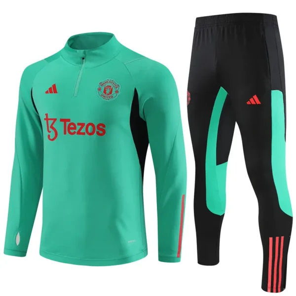 manchester united green black red training suit