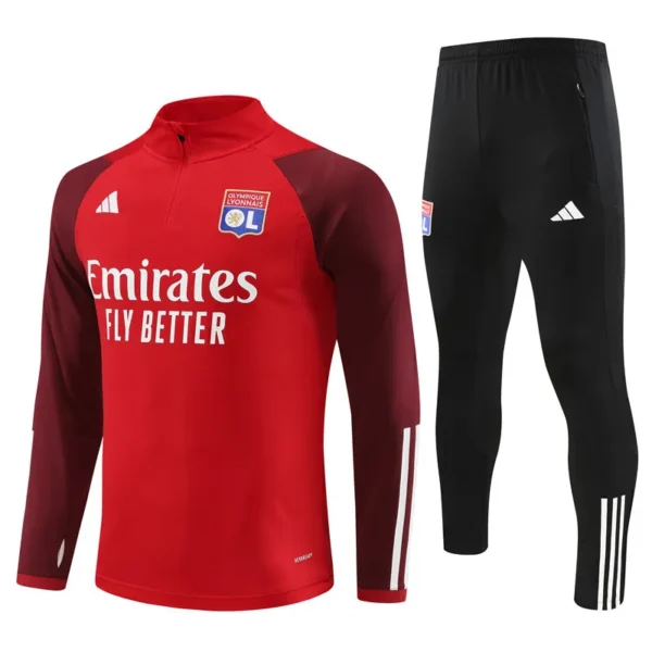 olympique lyon red burgundy training suit