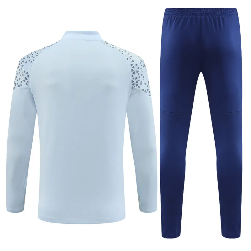 olympique marseille light blue navy training suit