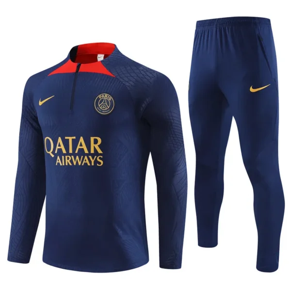 psg navy red gold nike training suit