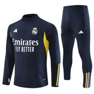 real madrid navy yellow training suit