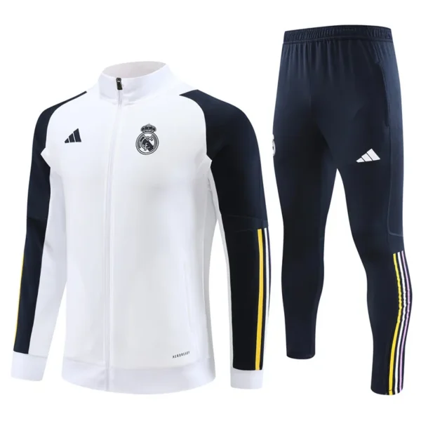 real madrid white navy yellow tracksuit