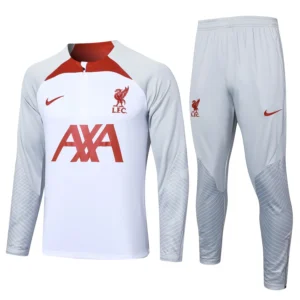 liverpool fc white red kid training suit