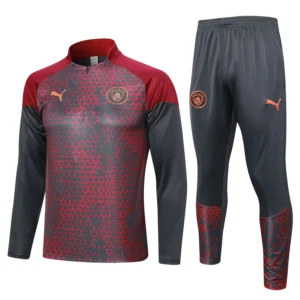 manchester city grey red training suit