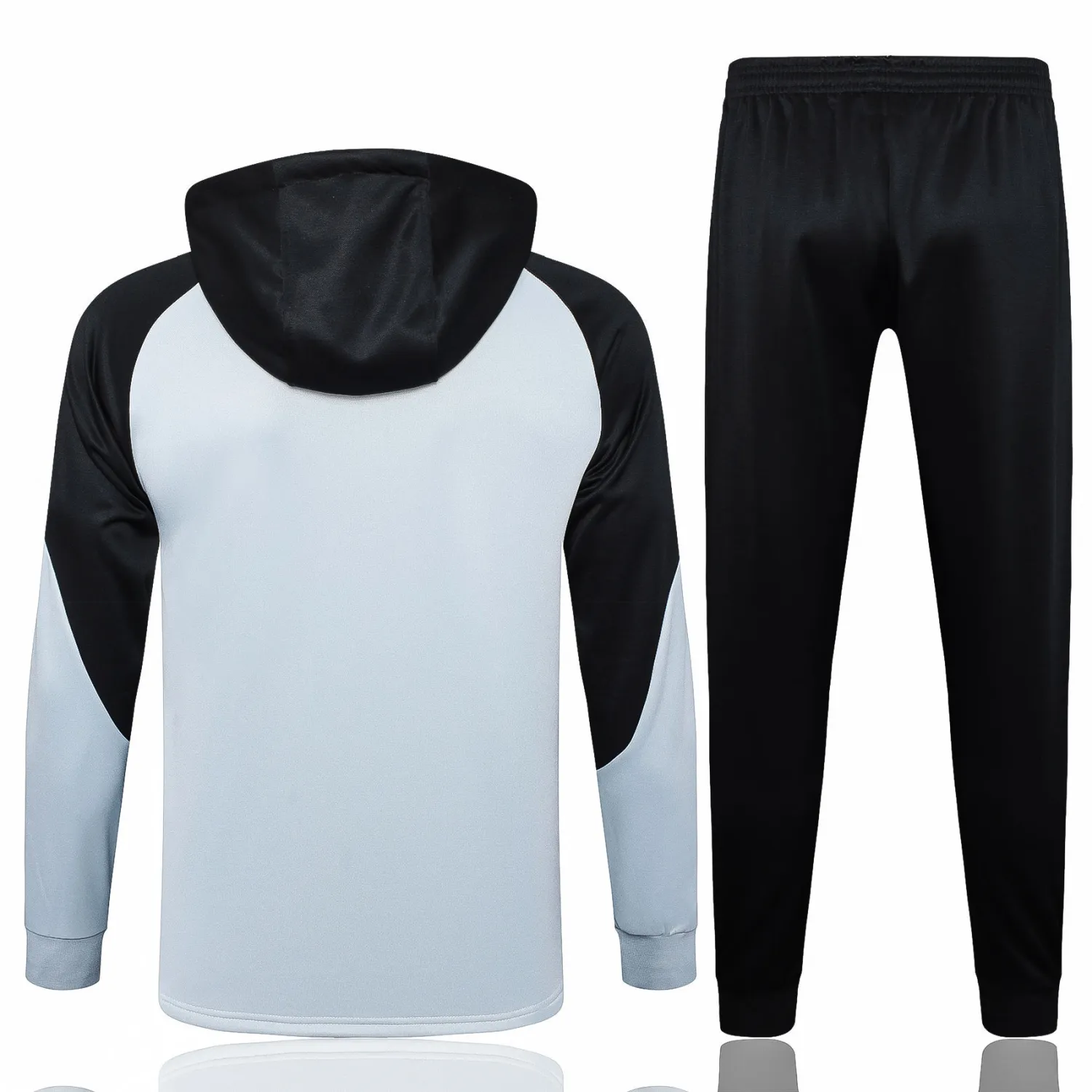 barcelona fc light grey black hoodie training suit