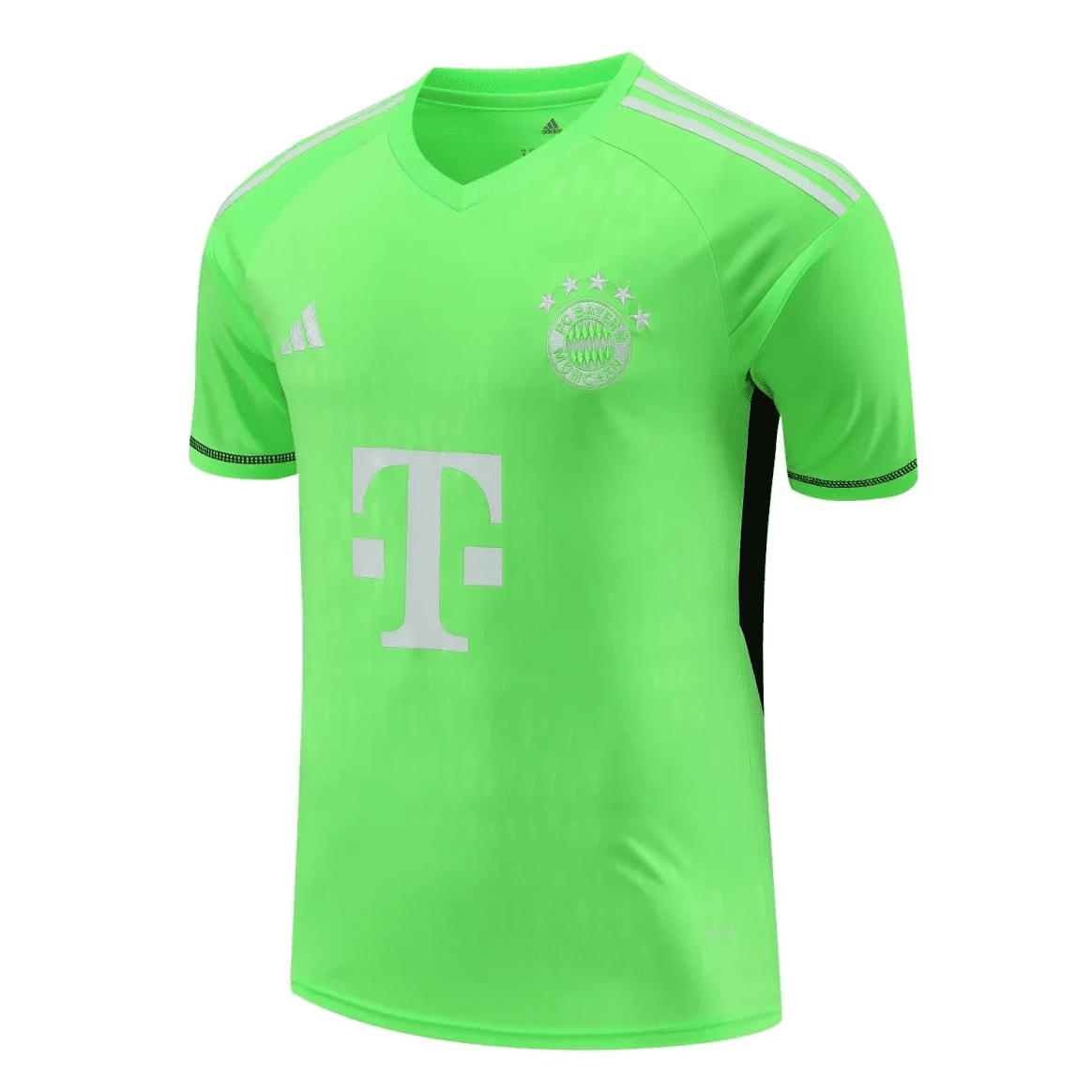 Bayern Munchen No1 Neuer Shiny Green Goalkeeper Long Sleeves Jersey