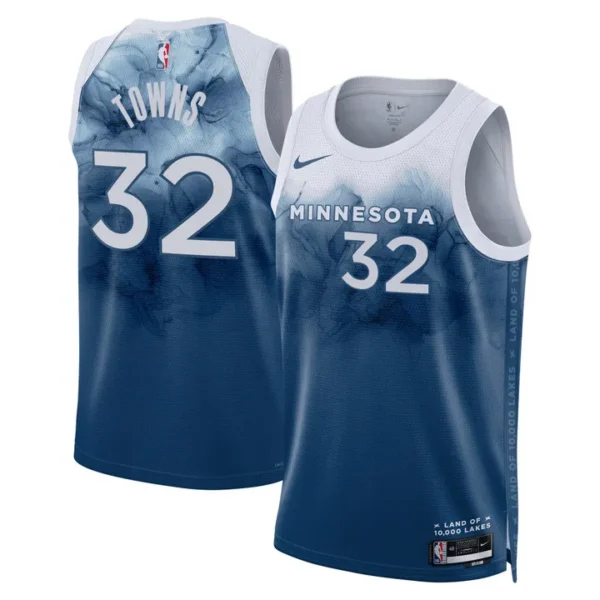 minnesota timberwolves blue white city edition towns; edwards; anderson; rose