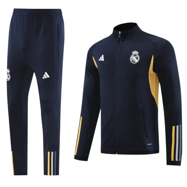 real madrid navy yellow tracksuit