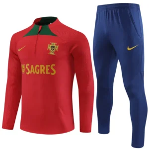 portugal red green gold kid training suit