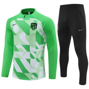 atletico madrid green white kid training suit