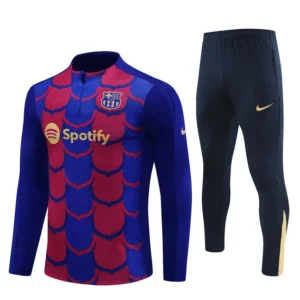 barcelona fc blue red gold kid training suit