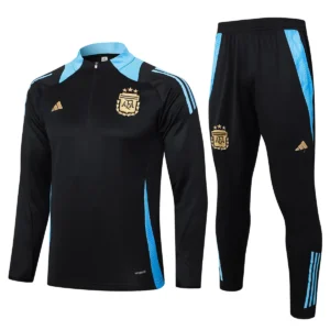 argentina black light blue training suit