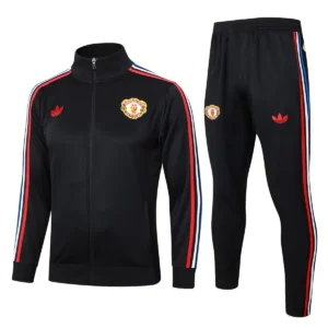 manchester united black red kid tracksuit