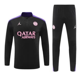 psg black pink purple jordan training suit