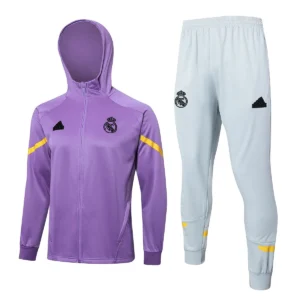 Real Madrid 2024-25 Purple Yellow Grey Hoodie Tracksuit