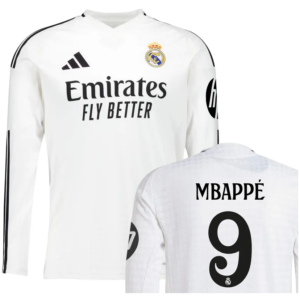 real madrid home mbappé long sleeve jersey