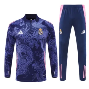 Real Madrid 2024-25 blue pink kid Training Suit