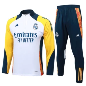 Real Madrid 2024-25 white yellow navy Kid Training Suit