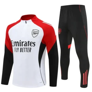 arsenal fc 2025 26 white black red kid training suit 100.webp