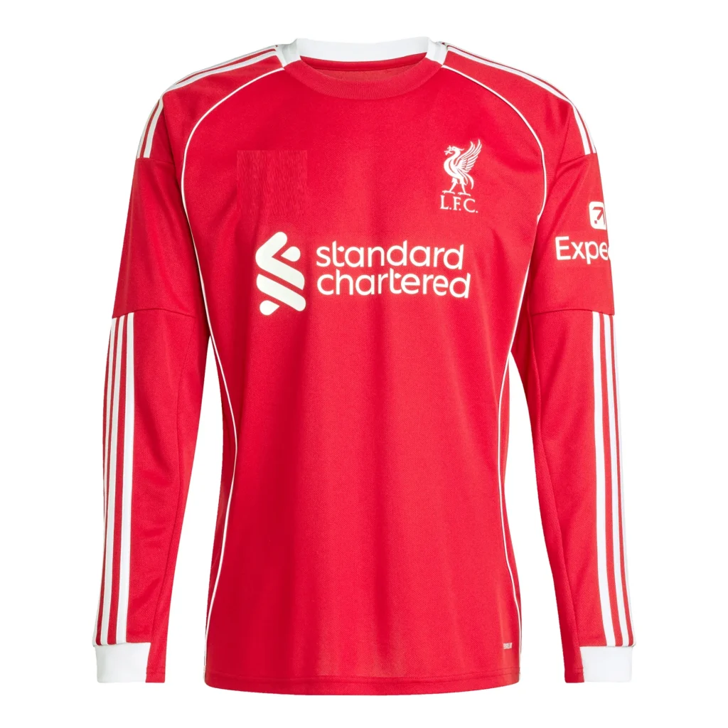liverpool fc 2025 26 home long sleeve jersey 100.webp
