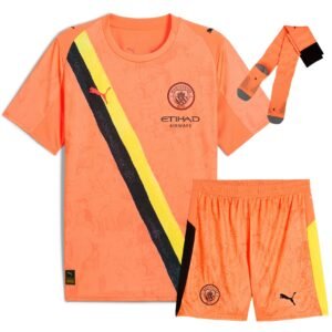 manchester city 2025 26 orange goalkeeper full kid kit 100.jpg