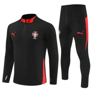portugal 2025 black red kid training suit 100.webp