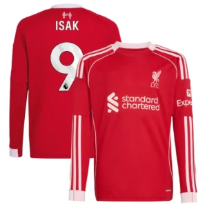 Liverpool FC 2025-26 Home Jersey Isak, Long Sleeve