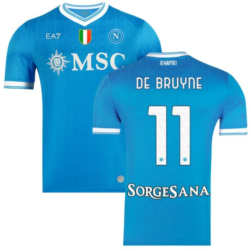 napoli ssc home jersey de bruyne, fan Napoli SSC 2025-26 Home Jersey De Bruyne, Fan