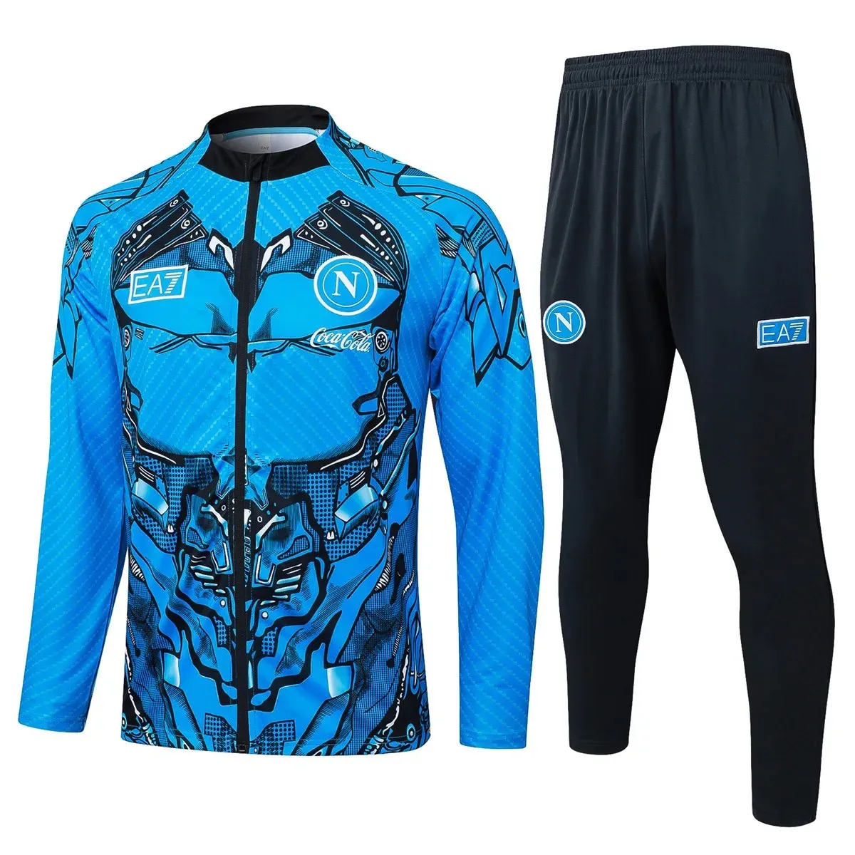 napoli ssc light blue black tracksuit Napoli SSC 2025-26 Light Blue Black, Tracksuit
