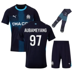 Olympique Marseille 2025-26 Away Aubameyang, Full Kid Kit
