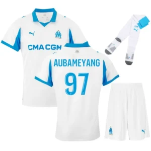 Olympique Marseille 2025-26 Home Aubameyang, Full Kid Kit