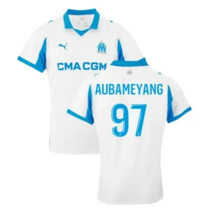Olympique Marseille 2025-26 Home Jersey Aubameyang, Fan