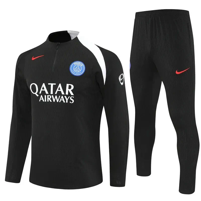 PSG 2025-26 Black White Red Nike, Kid Training Suit