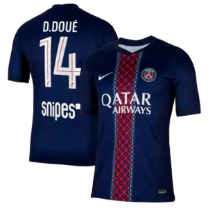 PSG 2025-26 Home Jersey Doué, Fan