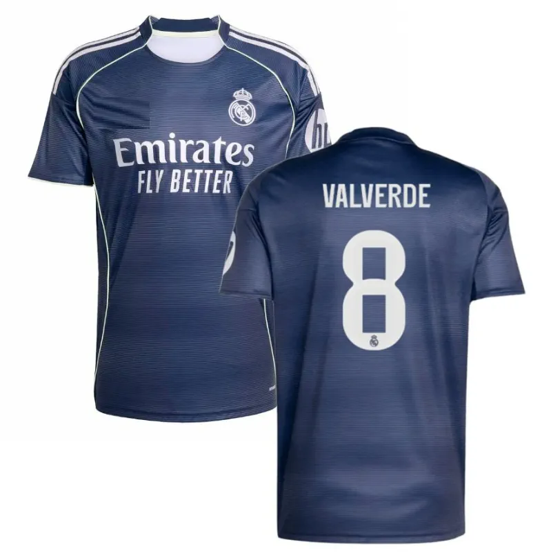 real madrid away jersey valverde, fan Real Madrid 2025-26 Away Jersey Valverde, Fan