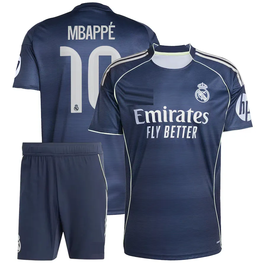 real madrid away mbappe, kid kit Real Madrid 2025-26 Away Mbappe, Kid Kit