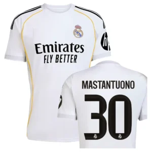 Real Madrid 2025-26 Home Jersey Mastantuono, Fan