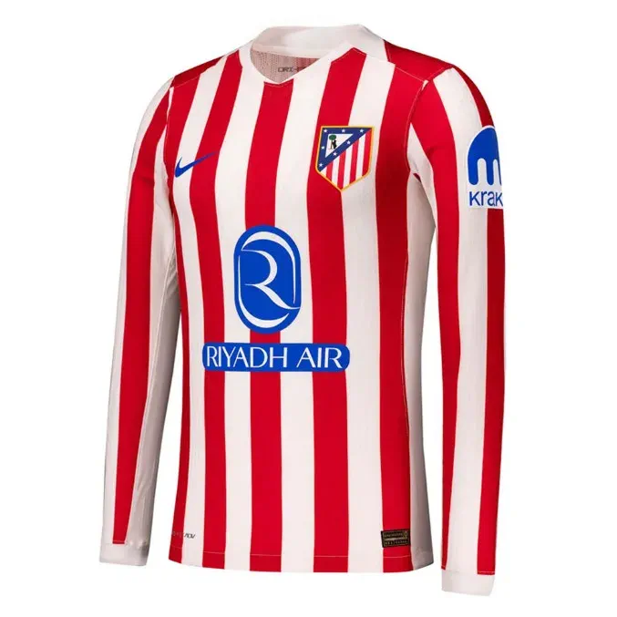 atletico madrid home jersey long sleeve Atletico Madrid 2025-26 Home Jersey, Long Sleeve